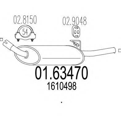 Глушитель выхлопных газов конечный 01.63470 MTS