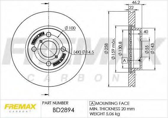 Тормозной диск BD-2894 FREMAX
