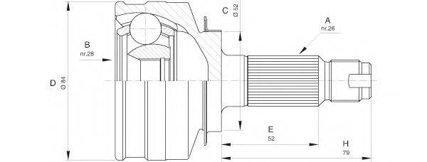 Шарнирный комплект, приводной вал CVJ5517.10 OPEN PARTS