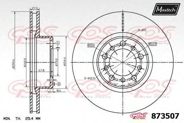 Тормозной диск 873507.6980 MAXTECH