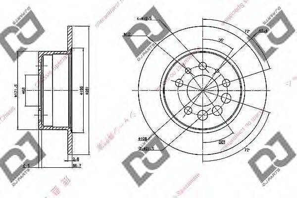 Тормозной диск BD1826 DJ PARTS