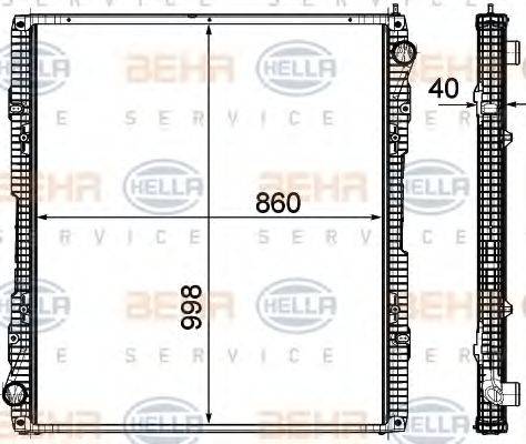 Радиатор, охлаждение двигателя 8MK 376 756-161 HELLA