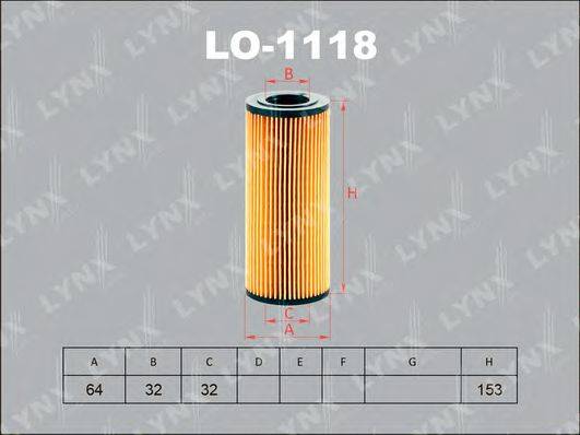 Фильтр масляный LO-1118 LYNXauto