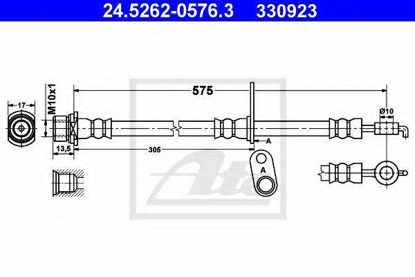 Тормозной шланг T 83 099 BREMBO