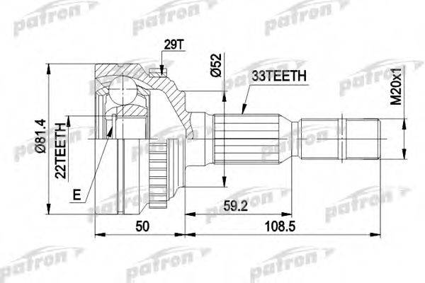 Шарнирный комплект PCV1287A PATRON