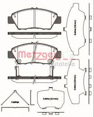 Комплект тормозных колодок 1358.02 METZGER