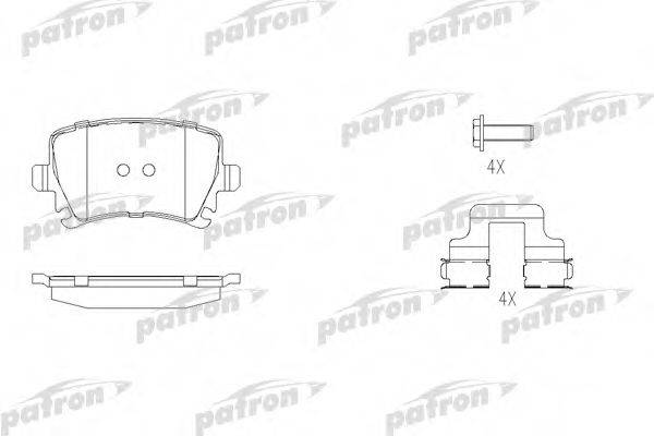 Комплект тормозных колодок, дисковый тормоз PBP1636 PATRON