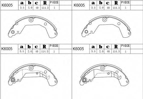 Комлект тормозных накладок K6005 ASIMCO