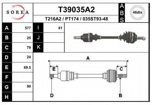 T39035A2 EAI Приводной вал T39035A2 EAI