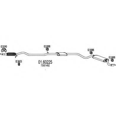 Глушитель выхлопных газов конечный 01.60225 MTS