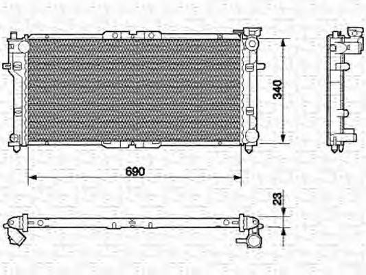 Радиатор, охлаждение двигателя 350213518000 MAGNETI MARELLI