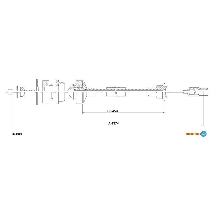 Трос сцепления 205 1.0/1.4 83- 35.0103 ADRIAUTO