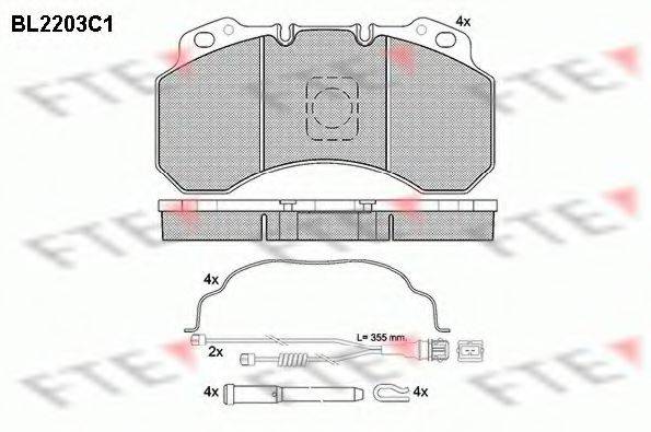 Комплект тормозных колодок, дисковый тормоз BL2203C1 FTE