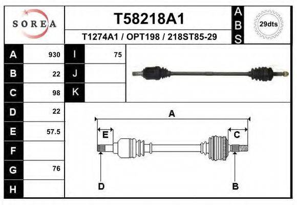 Приводной вал T58218A1 EAI