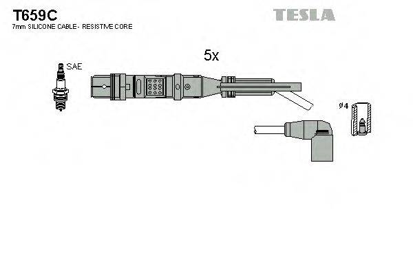 Комплект проводов зажигания T659C TESLA