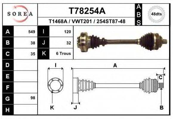 Приводной вал T78254A EAI