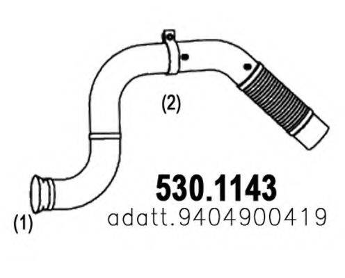 Труба выхлопного газа 530.1143 ASSO