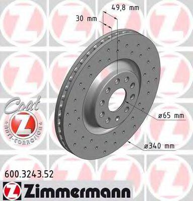 Тормозной диск 600.3243.52 ZIMMERMANN