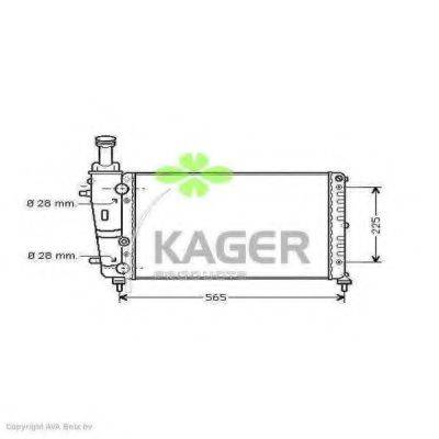 Радиатор, охлаждение двигателя 31-0568 KAGER