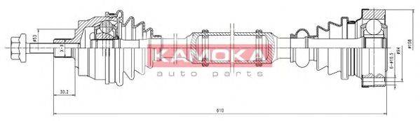 Приводной вал VW1138930 KAMOKA