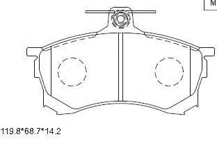 Комплект тормозных колодок, дисковый тормоз KD4706 ASIMCO