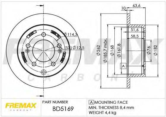 Тормозной диск BD-5169 FREMAX