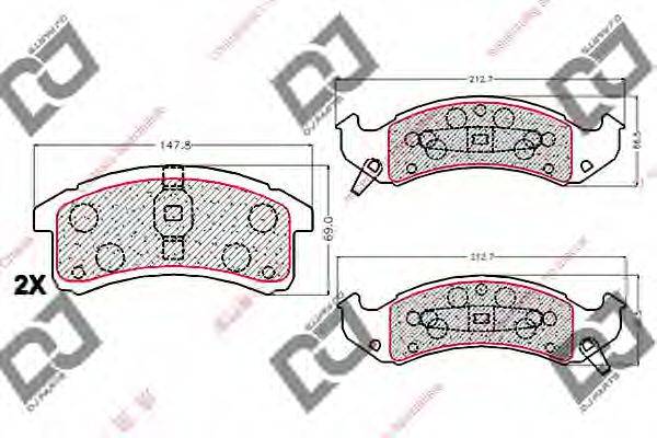 Комплект тормозных колодок BP2061 DJ PARTS