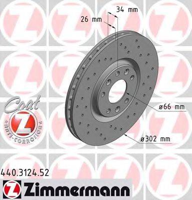 Тормозной диск 440.3124.52 ZIMMERMANN