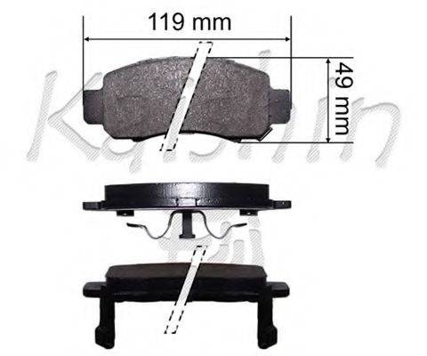 Комплект тормозных колодок, дисковый тормоз D10199 KAISHIN