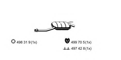 Средний глушитель выхлопных газов 353007 ERNST