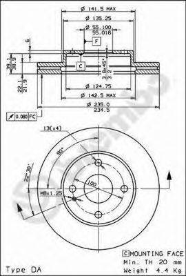 Тормозной диск 09.5581.34 BREMBO