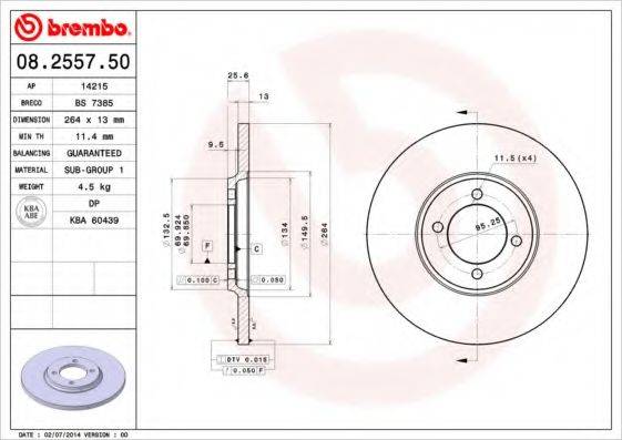 Тормозной диск BS 7385 BRECO