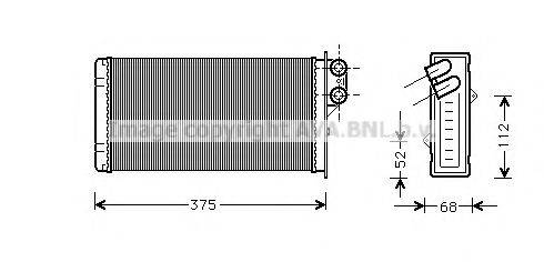 Радіатор пічки RE6014 AVA QUALITY COOLING