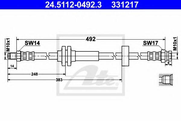 Тормозной шланг T 23 185 BREMBO