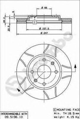 Тормозной диск 09.5196.75 BREMBO