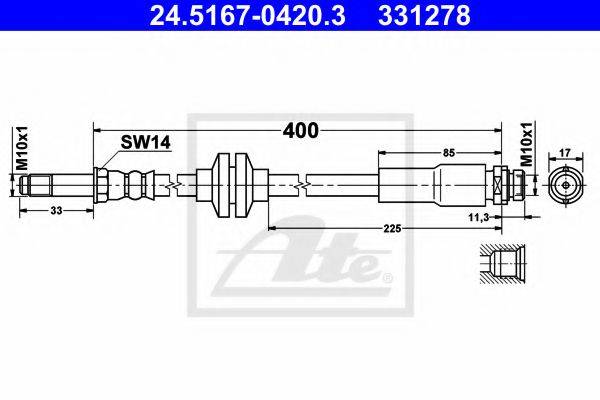 Тормозной шланг T 24 118 BREMBO