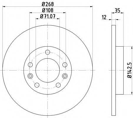 Тормозной диск 8DD 355 120-491 HELLA PAGID