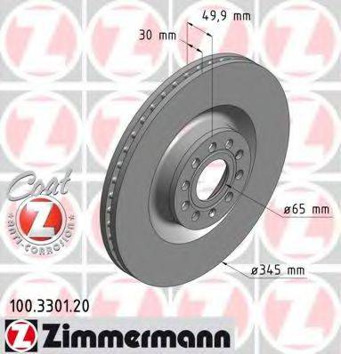 Тормозной диск передний 100.3301.20 ZIMMERMANN