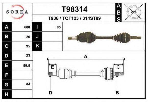 Приводной вал T98314 EAI