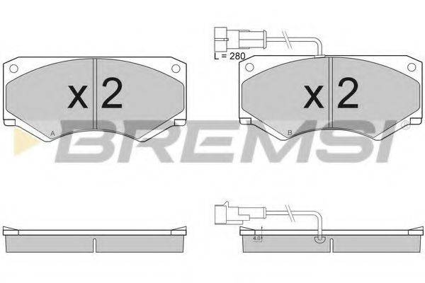 Комплект тормозных колодок, дисковый тормоз BP2948 BREMSI