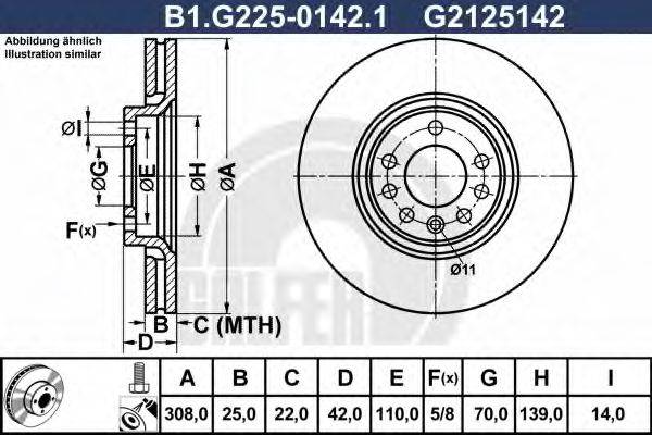 Тормозной диск B1.G225-0142.1 GALFER