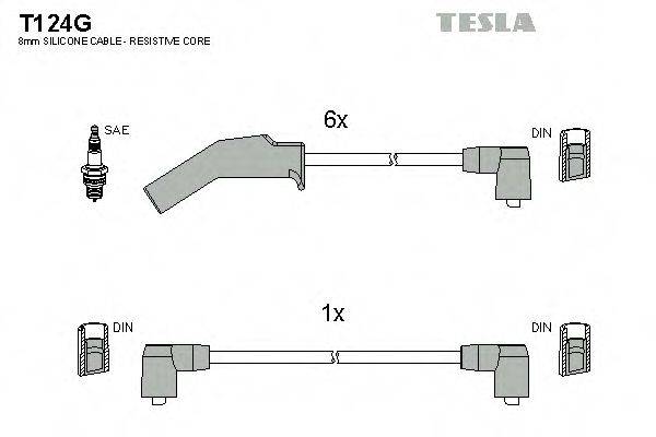 Комплект проводов зажигания T124G TESLA