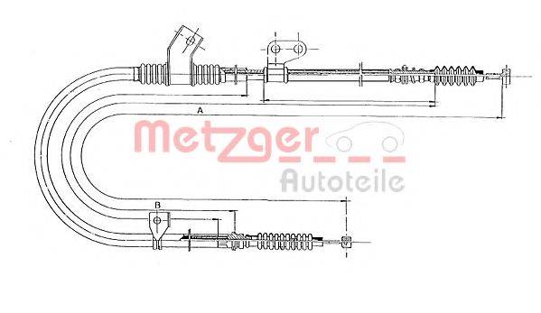 Трос, стояночная тормозная система 17.0572 METZGER