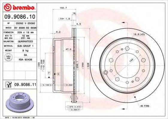 Рисунок 09.9086.11 BREMBO