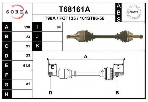 Приводной вал T68161A EAI