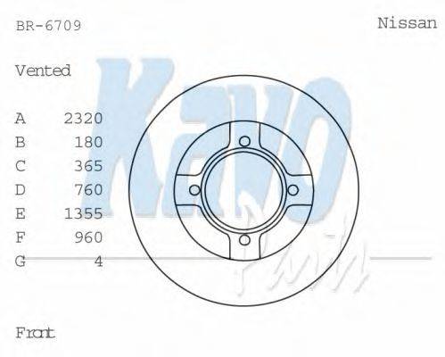 Тормозной диск BR-6709 KAVO PARTS