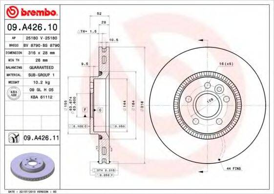 Тормозной диск BS 8790 BRECO