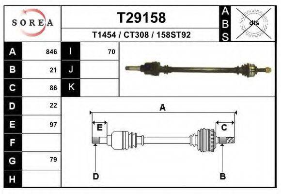 Приводной вал T29158 EAI