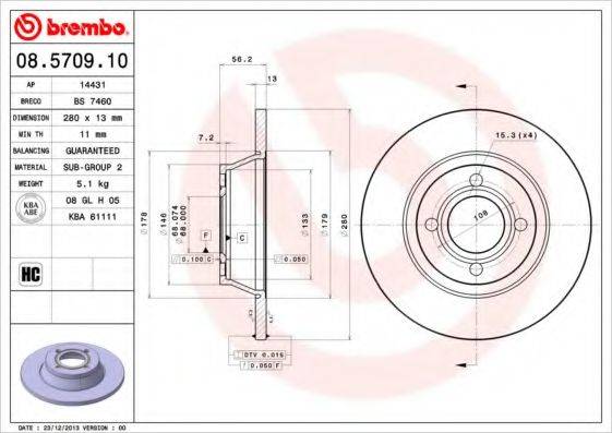 Тормозной диск BS 7460 BRECO