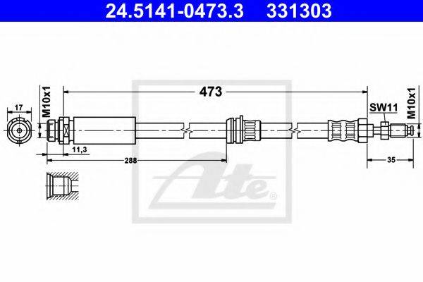 Тормозной шланг T 24 093 BREMBO